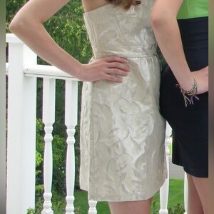 Champagne gold formal mini dress